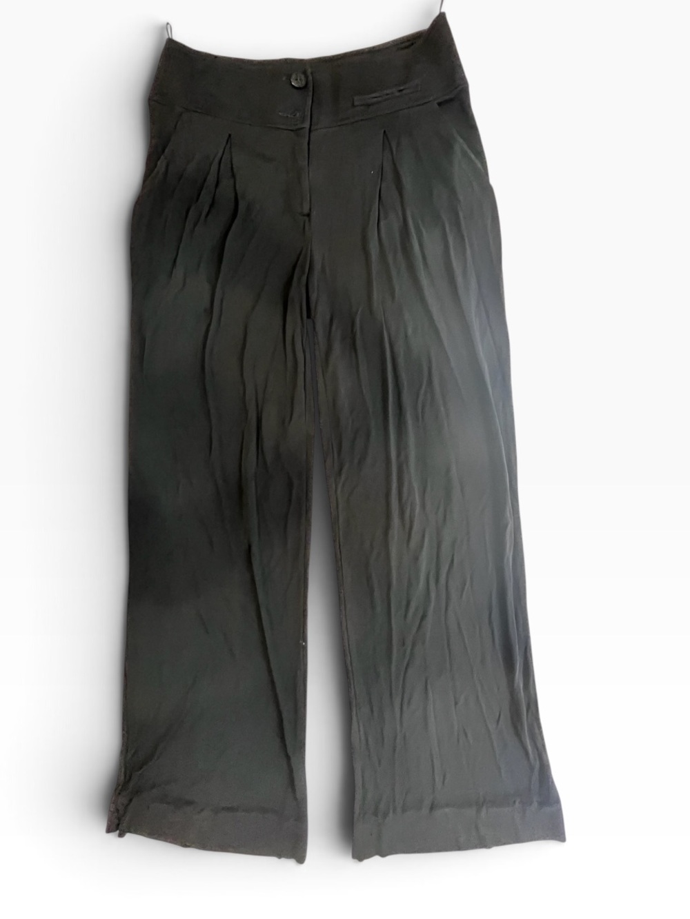 Giorgio Armani Black Pleated Wide Leg Trousers Pants Italy Size 40 US Sz 6 - Picture 4 of 10